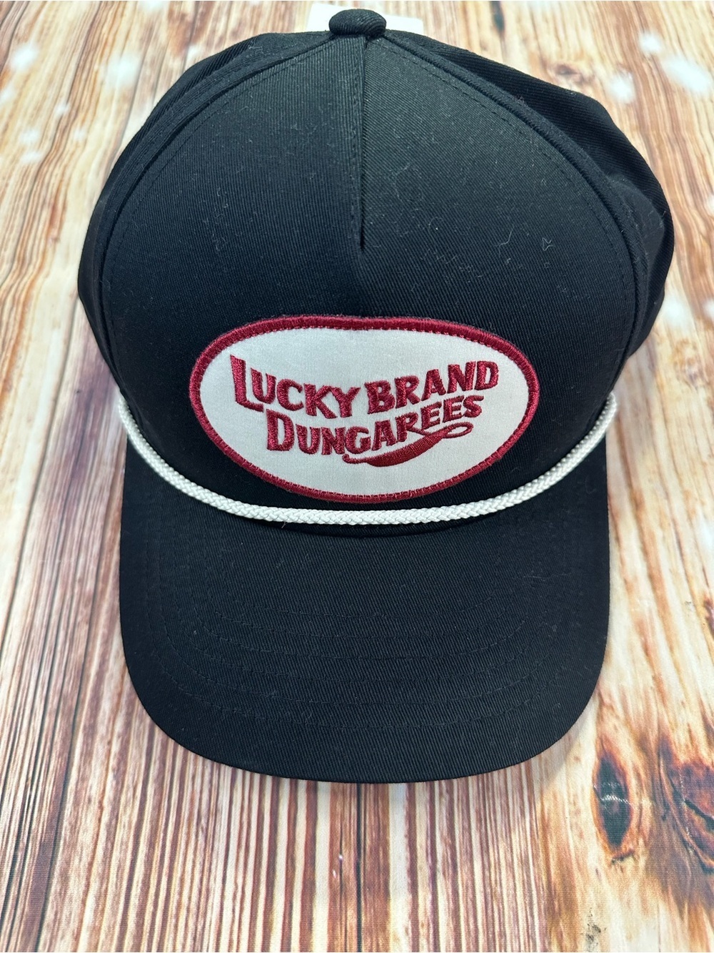 NWT Lucky Brand Black Trucker Hat with Red Patch Men’s
